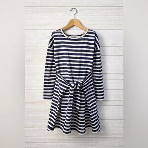 Ebbe Navy and Ivory Stripe Tie Dress, Size 116 (Size 6) Great Condition